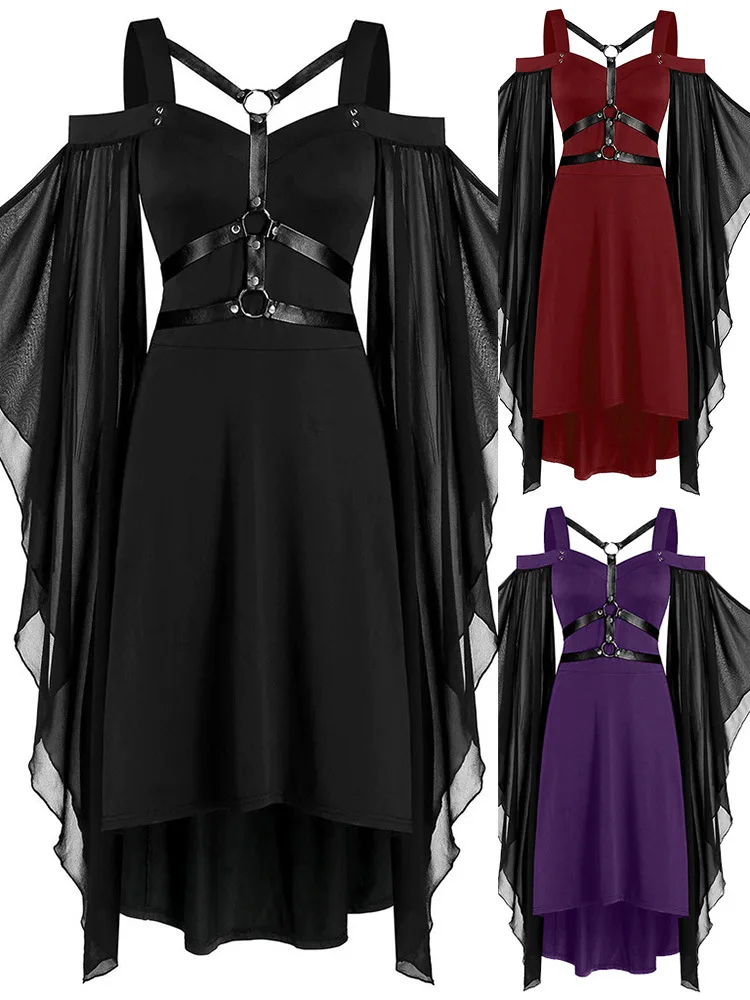 

Plus Size Medieval Cosplay Halloween Costumes for Women Carnival Witch Victorian Dress Women Gothic Retro Court Victoria Dress