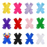 Children Gloves Long Finger Gloves Photography Props Blue Pink Yellow Green Princess Accessories Children Elsa Party Costume 1