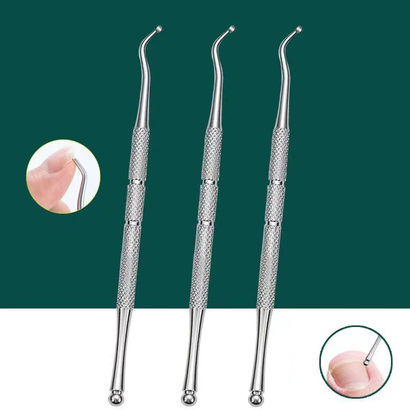 Stainless steel nail remover for removing and cleaning dirt in the nail groove groove incher foot cleaning tool 1/3 piece