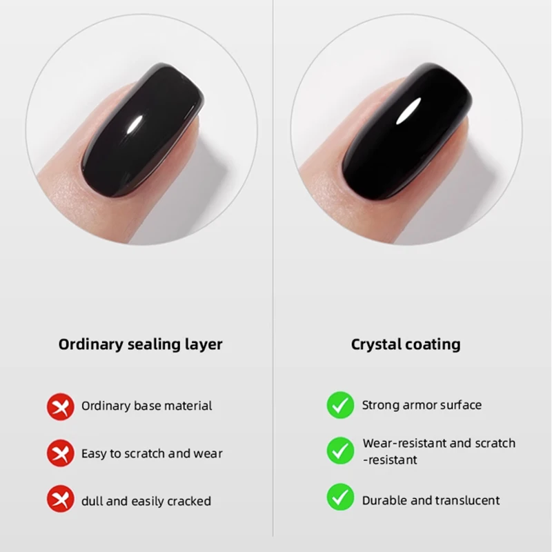 RS NAIL 12ml Crystal Top Coat Base Gel Nail Polish Reinforced Gel Transparent Soak Off Semi Permanent Nail Art Gel For Manicure 5