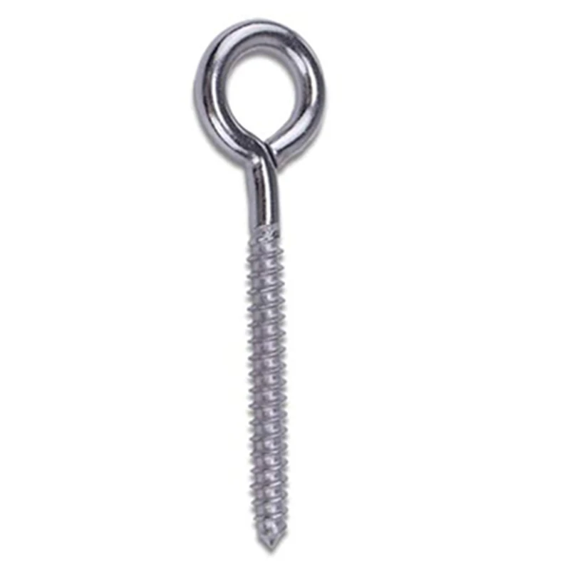 30 Pack Stainless Steel Eye Shape Screws Metal Hook Wood Terminal