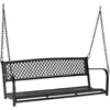 Upgraded Metal Patio Porch Swing, 660 LBS Weight Capacity Steel Porch Swing Chair for Outdoors, Heavy Duty Garden Swing 2