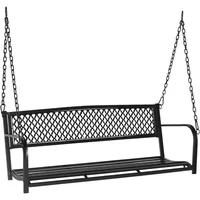 Upgraded Metal Patio Porch Swing, 660 LBS Weight Capacity Steel Porch Swing Chair for Outdoors, Heavy Duty Garden Swing 2