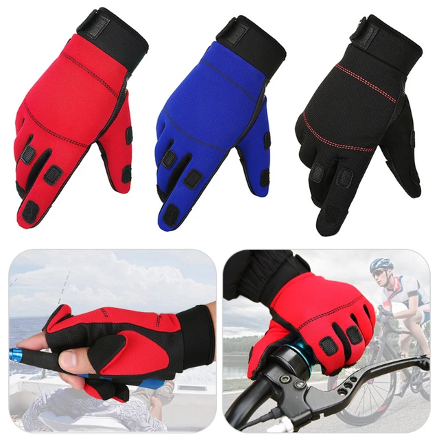 1 Pair Fishing Gloves Warm Full-finger Glove Waterproof Winter