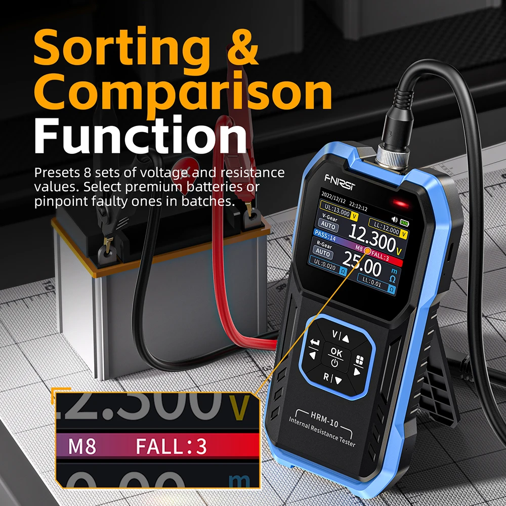 HRM-10 Battery Voltage Internal Resistance Tester 18650 AC Acid Lithium Lead Battery Capacitor Tester