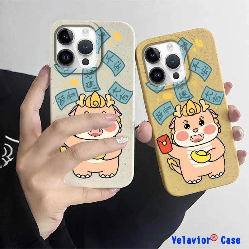 

Dragon Year IPhone 15 Pro Max Case Peace and Joy Casing for IPhone15 14 13 12 11 XR X XS SE 8 7 6 Pro Max Plus Shockproof Cover