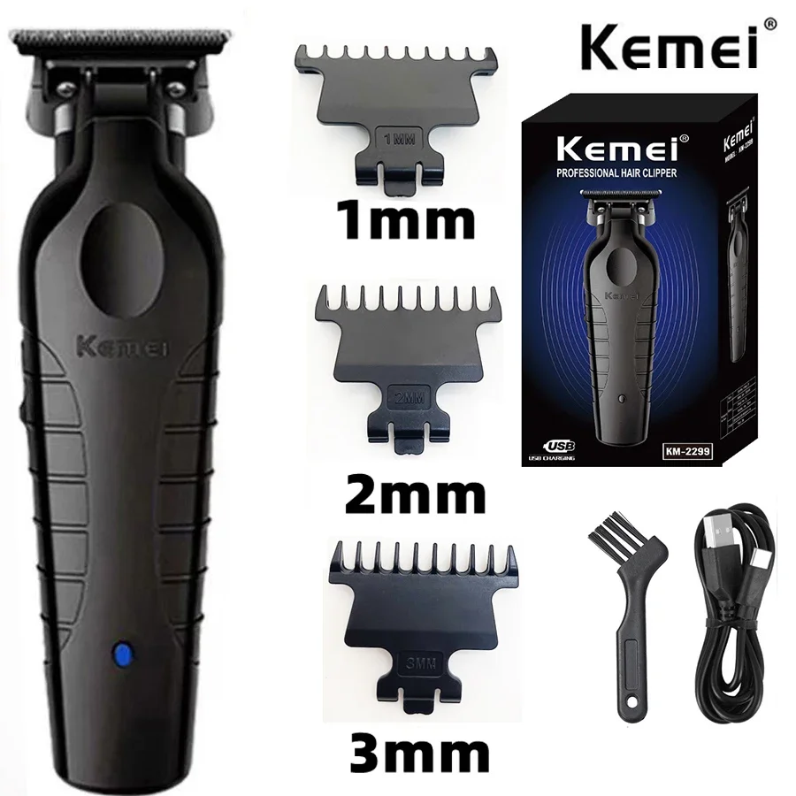 

Мужская машинка для стрижки волос от Kemei, профессиональная электрическая машинка для стрижки волос, перезаряжаемая через USB машинка для парикмахера, Мужская электрическая машинка для стрижки волос