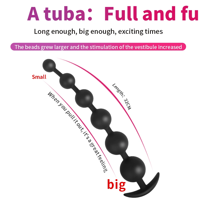 Plug anale in silicone con sfere per massaggio alla prostata_voghion.com