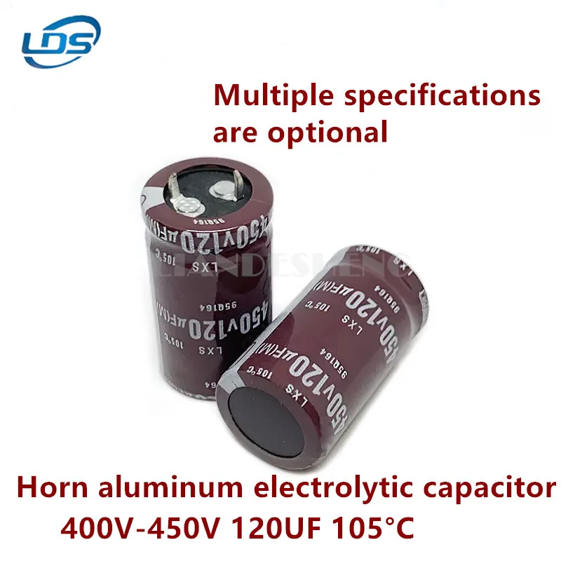 1pcs Horn aluminum electrolytic capacitor 400V/450 volts 120UF Micromethod 22x25/22*30/22X40/25*35mm 1pcs horn aluminum electrolytic capacitor 400v 450 volts 120uf micromethod 22x25 22 30 22x40 25 35mm