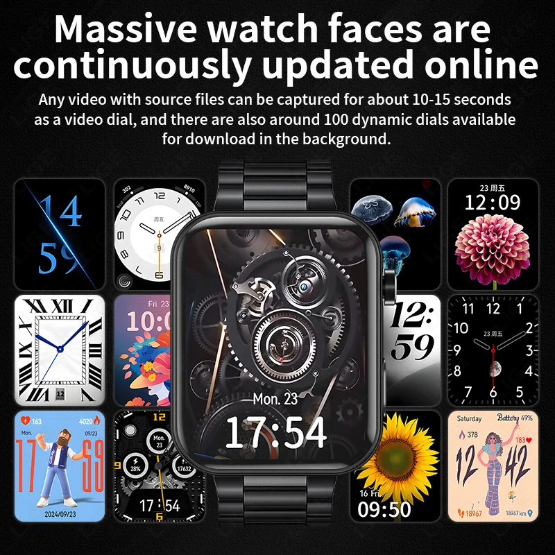 LIGE Smart Watch with Camera Video Recording Photography Watch Large Memory 512MB Dynamic Dial Smartwatch Music playback Watches