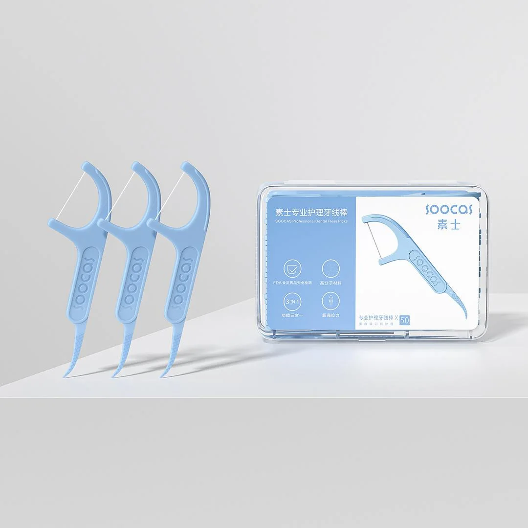 Dental Flosser 300pcs SOOCAS Professional Ergonomic Design Food Grade-New/Old Versions Delivered Randomly dental water flosser