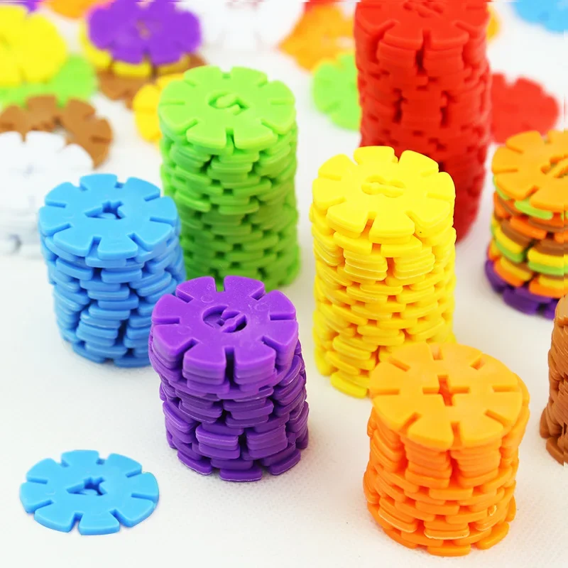 100pcs Multicolor Plastic Interconnecting Building Blocks Kids DIY Construction Toy Games Children Learning Educational Toys