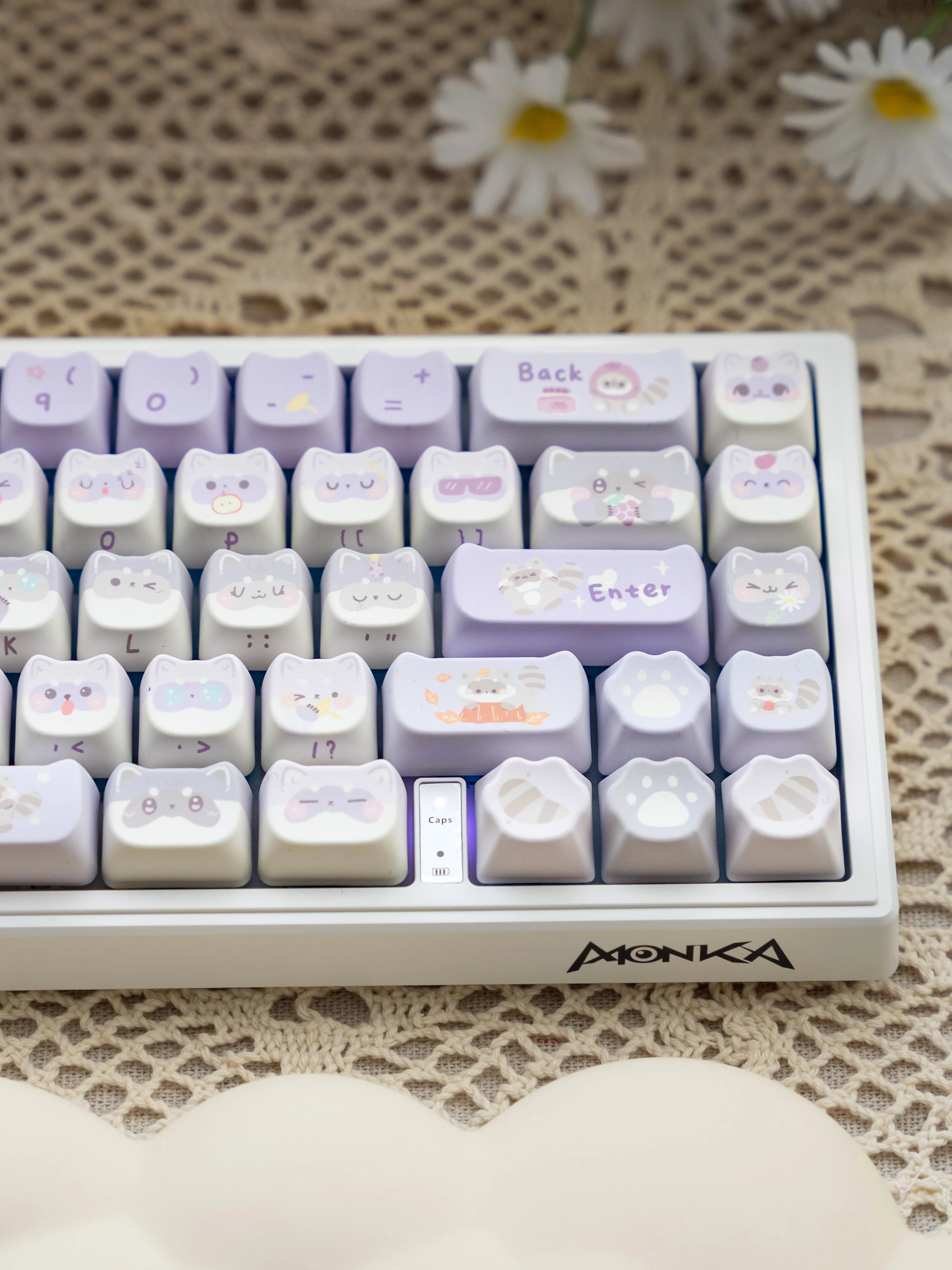 Bonito MAO PBT Keycaps, DIY Luz Roxo, Gato, Meninas Presente, 141