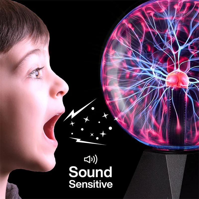 

Touch Sound Control Magic Plasma Ball Lamp LED Night Light Atmosphere Touch Glass Plasma Light Christmas Party Decor Lighting