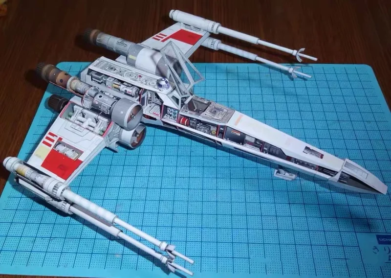 3d Paper Model Paper Jigsaw Puzzle Aircraft Paper Model Incom T-65 X-Wing Starfighter Handcraft Paper Model Kit Handmade Puzzles Toy Desktop Decor Movie Models Collection MINISO Disney