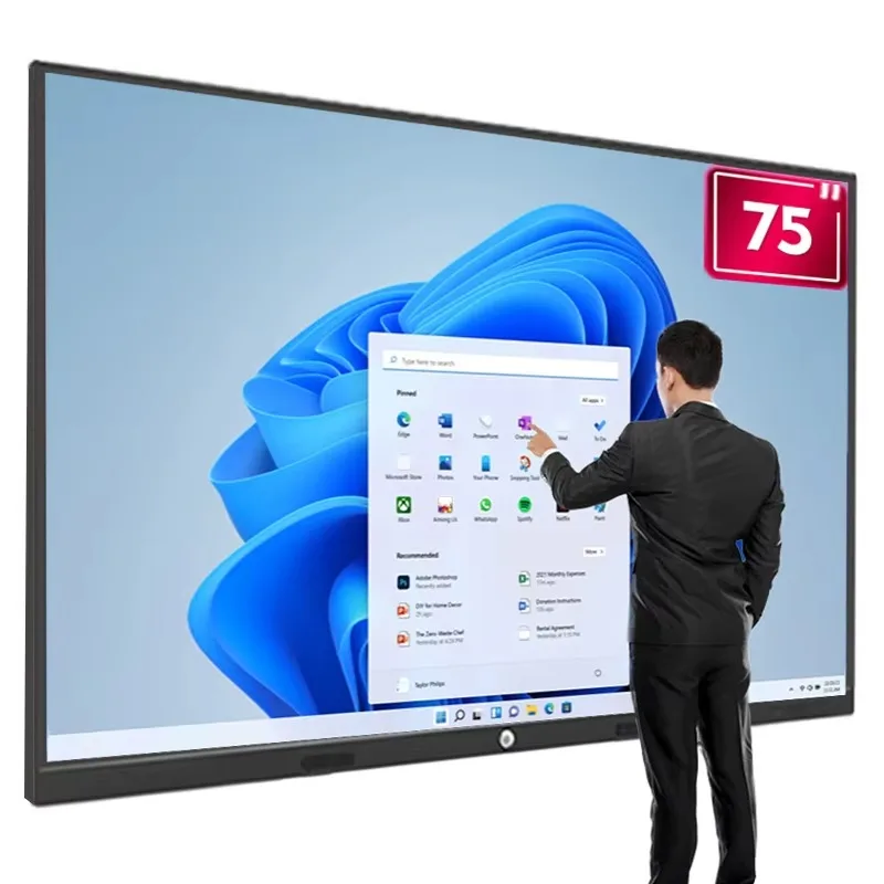 55 65 75 86 98 110 inch 4k all-in-one interactive whiteboard digital ...