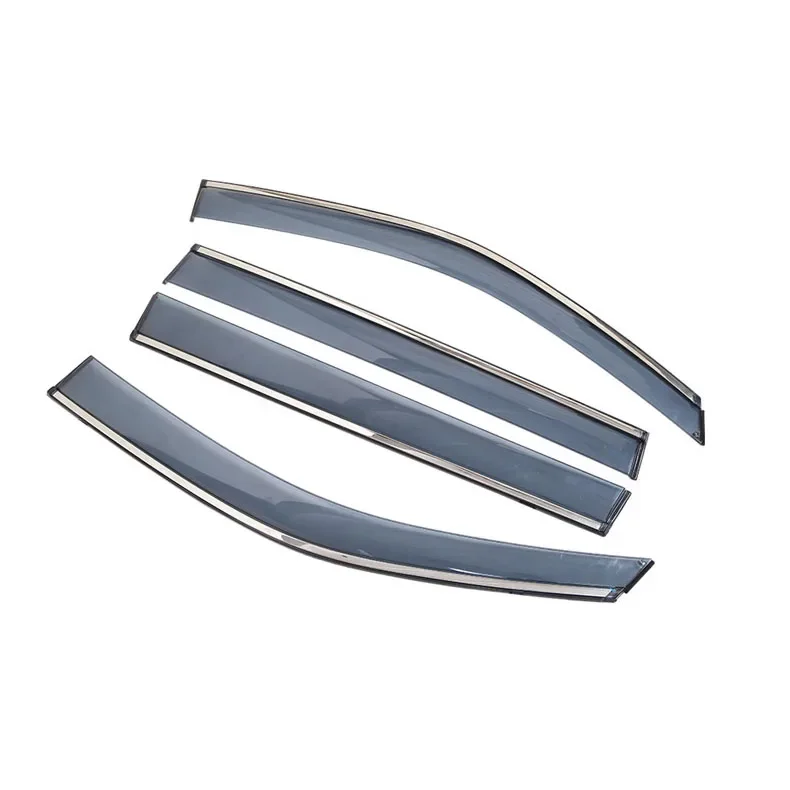 Stainless Steel Line Acrylic Window Deflector SUN/RAIN Shield Visor Vent For2013- Infiniti Q50 Q50S
