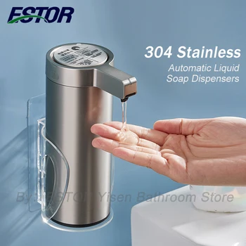 อัจฉริยะตรวจจับอัตโนมัติ 304 เครื่องจ่ายสบู่สแตนเลส,เครื่องสบู่ครัวเซ็นเซอร์อัตโนมัติ Out of Hand Sanitizer Sma 1