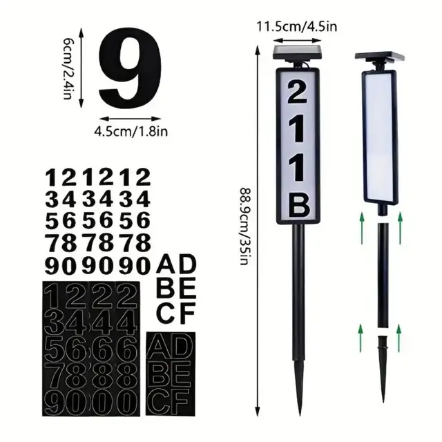 Solar House Number Light | LED Address Sign with Stake, Solar-Powered Outdoor Lighting for Home 6