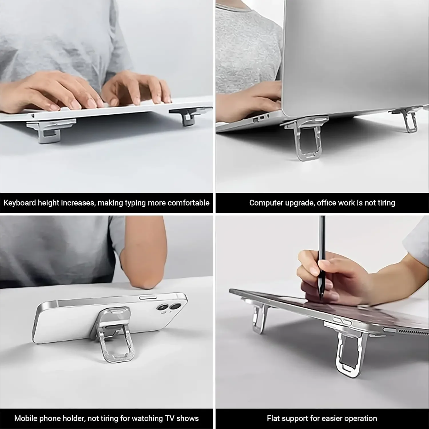 조정 가능한 접이식 노트북 스탠드 미니 다리 Macbook 노트북 냉각 홀더 발을 위한 초박형 휴대용 지지대 보이지 않는 브래킷