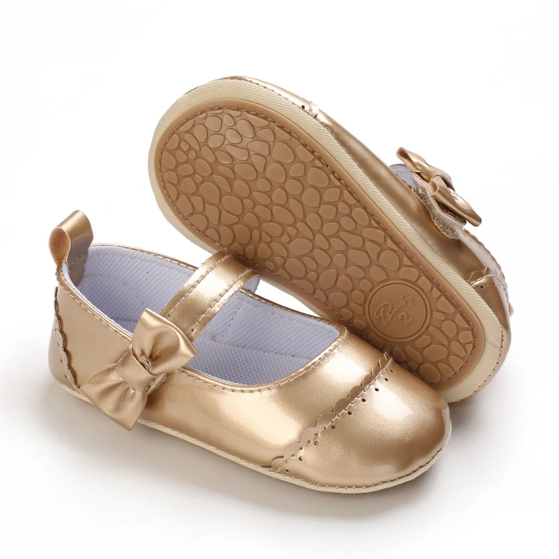 Baby Walking Shoes Golden Baby First Walkers Shoes Gold Princess Shoes Comfortable Soft Soled Non Slip Walking Shoes Pre-Walkers