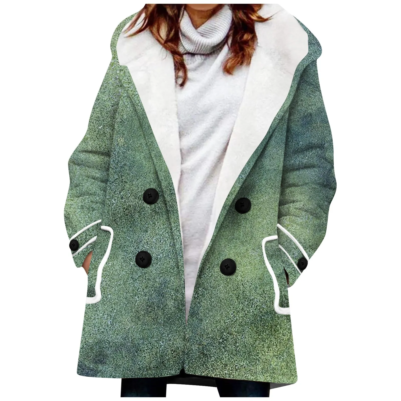 

Women Vintage Solid Hooded Overcoat Loose Long Sleeve Single Breasted Jacket Autumn Fashion Casual Street Outerwear