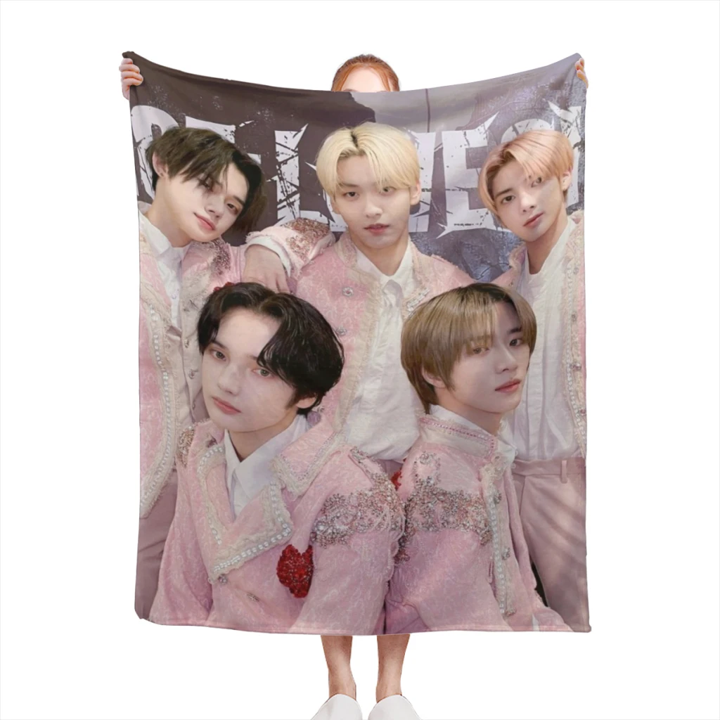 

Kpop-for-TXT-Fans-Gifts Comfortable Flanne Blanket Soft comforter sets throw for Couch Warm Flannel Blankets Bedroom Décor