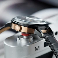 OBLVLO luxe rétro 45mm cadran squelette montres automatiques pour hommes bracelet en cuir de veau cristal minéral étanche montre mécanique VM 3