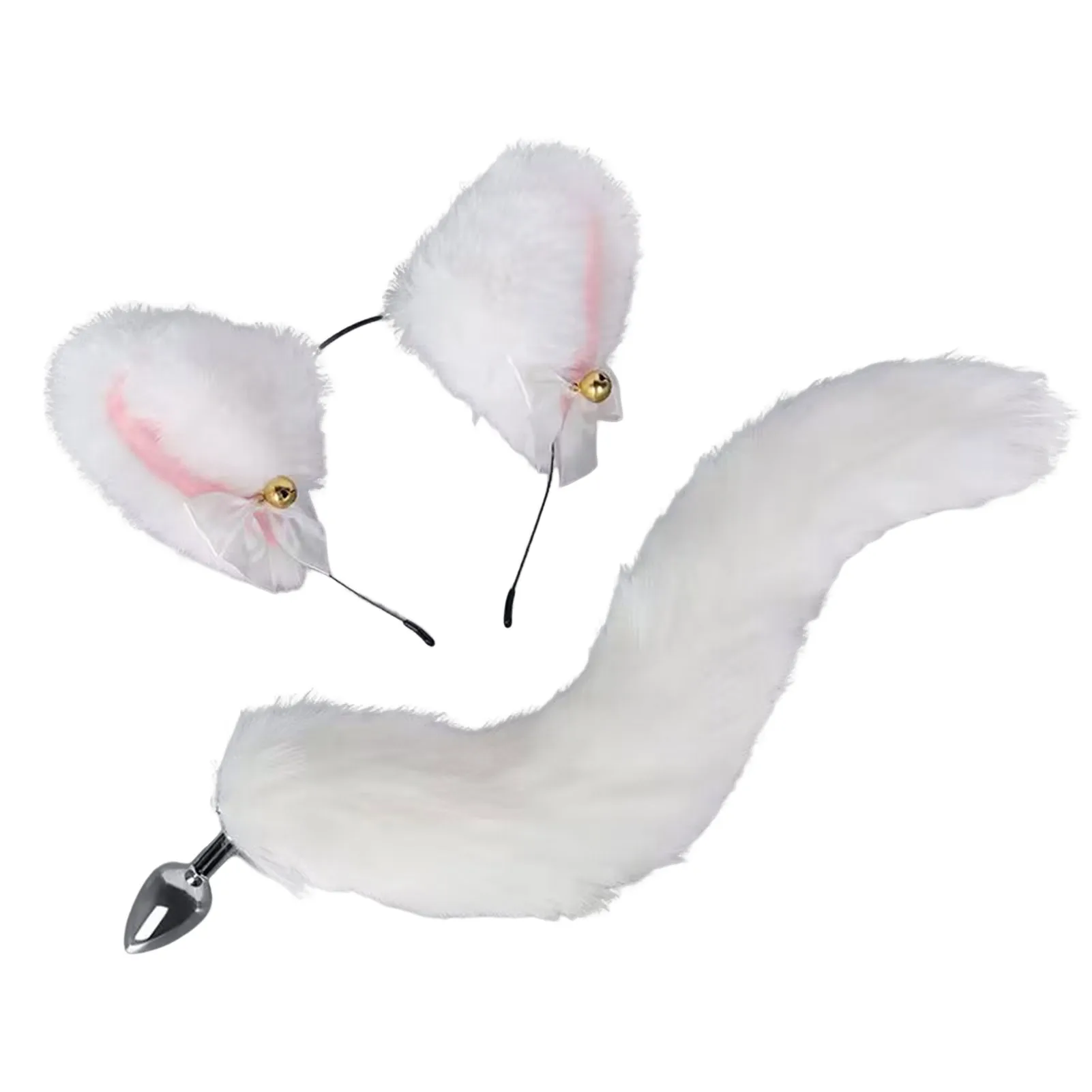 Plush Cat Ear Hairband Little Bell Hairband Sexy Tail Butt Plug Easter Party Costume Accessories anime cosplay props anime cosplay accessories anime cosplay tails