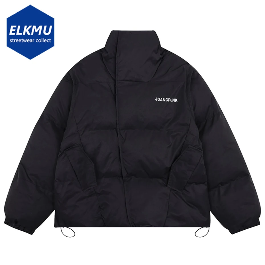 

Padded Jackets Men Winter Parkas Coats Harajuku Oversized Streetwear Hip Hop Puffer Jackets Bubble Coats Outwear Black