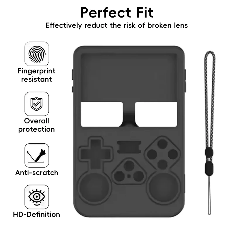5-in-1 Soft Silicone Game Console Case with Lanyard & Tempered Glass Screen Protectors