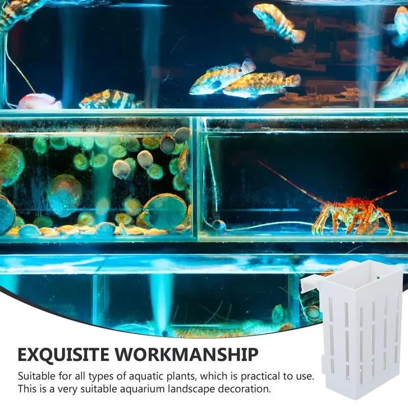 3pcs Plastic Aquarium Plant Holder Fish Tank Aquatic Hanging Aquatic Planter Aquarium Stand Pots Holders Flowerpot Basket Plants fish tank ornaments,fish tank decorations,aquarium ornaments