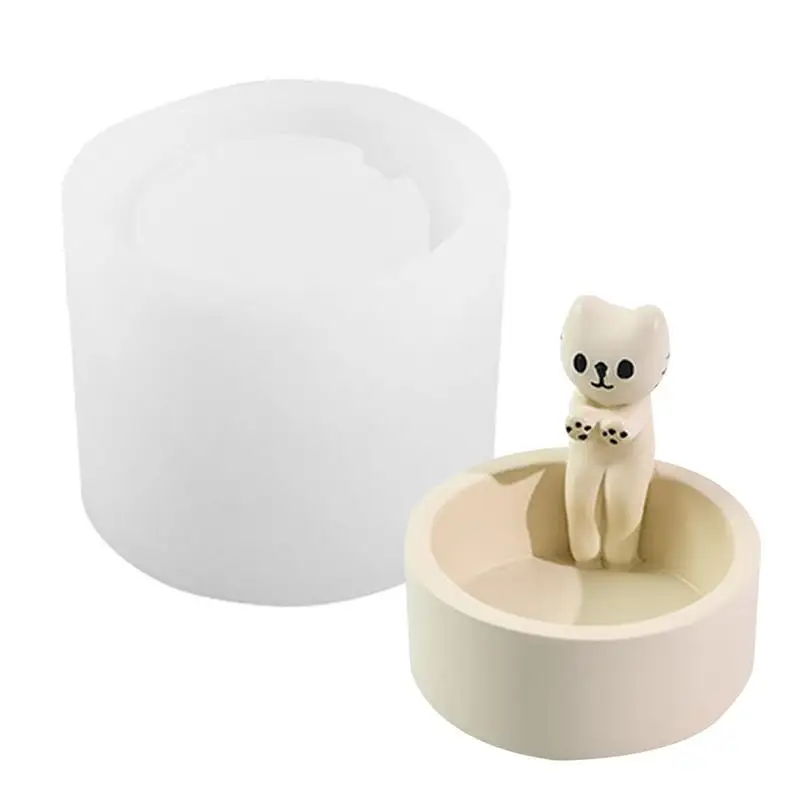 

Подсвечник для котят, гипсовая форма «сделай сам», держатель для коробки, литые формы для рукоделия, украшение для дома