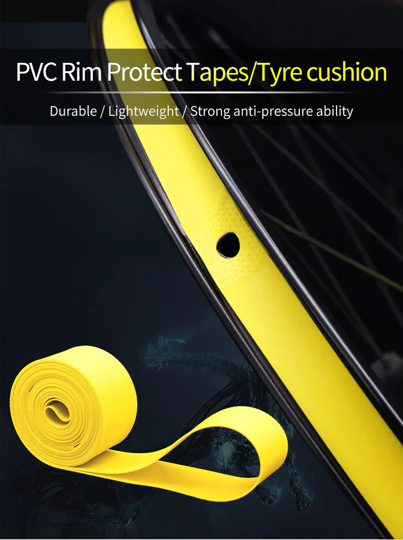 Description Picture 2 of item2pcs Bicycle Rim Strip Tire Liner Inner Tube Protector PVC Rim Tape for 700C 26 27.5 29 Inch MTB Road Bike Anti-Stab Tire Pad