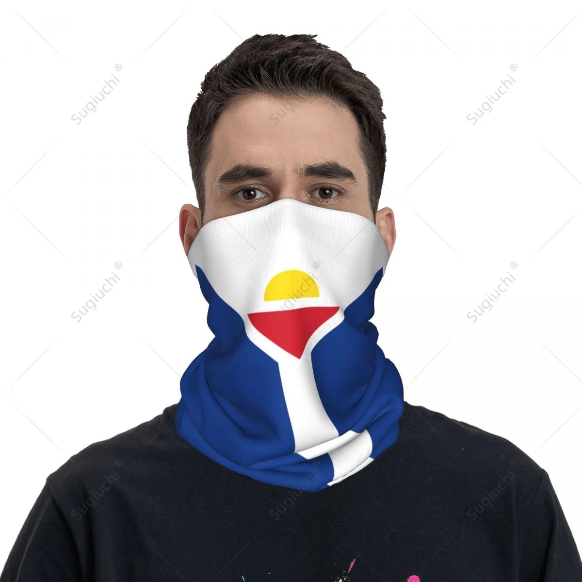 

Unisex Saint Martin Flag Neckerchief Scarf Neck Face Mask Scarves Neck Warmer Seamless Bandana Headwear Cycling Hiking