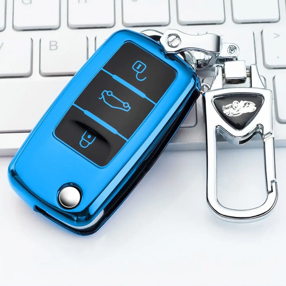 Auto Tpu Car Key Case Cover for VW Volkswagen Polo Tiguan Passat B5 B6 B7 Golf 4 5 6 MK6 Jetta Lavida for Skoda Octavia