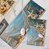 Beach Seashells Starfish Print Kitchen Rugs Balcony Hallway Non-Slip Floor Mat Bath Toilet Doormat Bedroom Bedside Carpets Decor 3