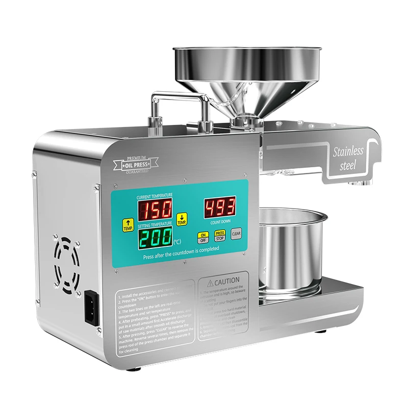 SUNZ  Stainless steel  Household   Commercial Oil Press machine ,  Cold press  Linseed oil extrator  presser 5
