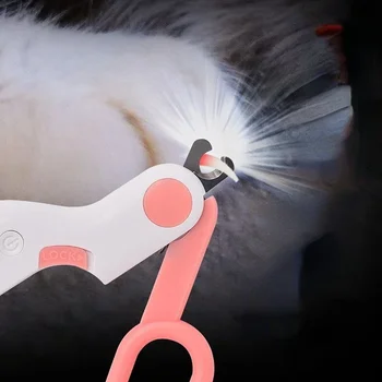 Cat Nail Clippers Scissors LED Light Pet Dogs Nail Toe Scissors Kitten Puppy Claw Nail Clipper Cats Grooming Cleaning Supplies 2
