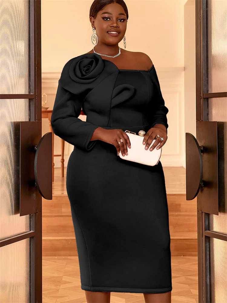 Wmstar Plus Size Women Dress Elegant Party High Waist Elagant Zipper Luxury Fashion Evening Dresses Wholesale Dropshipping 2025