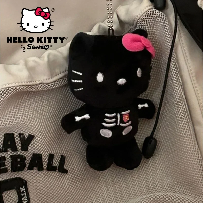 

2023 Sanrio Stuff Hello Kitty Plush Doll Toy Key Chain Bag Pendant Accessories Night Skeleton Anime Kawaii Cute Christmas Gifts