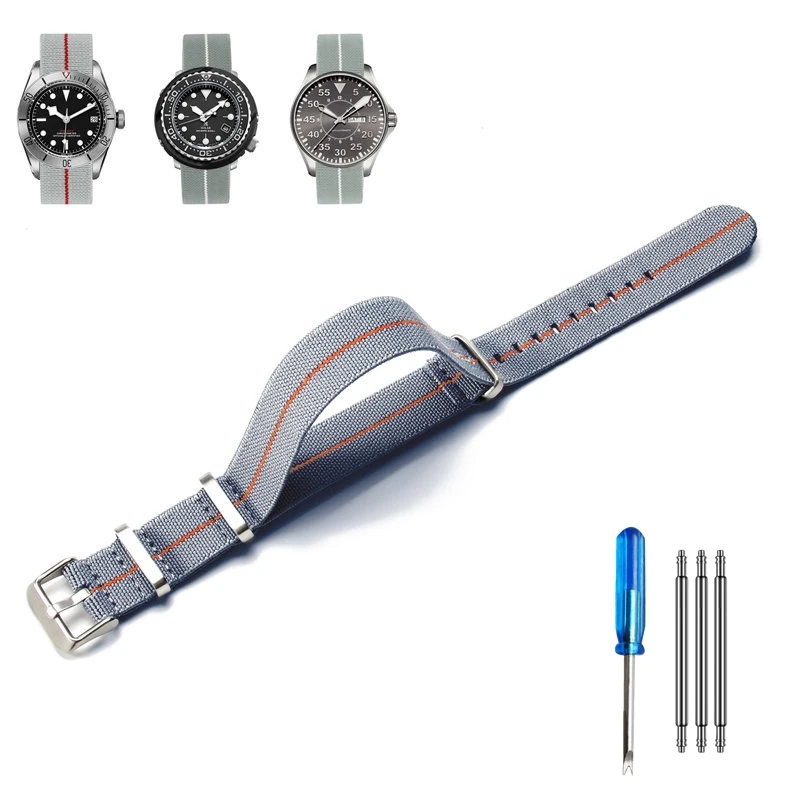 Elastic Nylon NATO Watch Strap - Multi-Size Diving Universal Bracelet