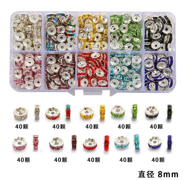 

1 box color Rhinestone Crystal Beads Rondelle Loose Spacer For DIY Jewelry Making Accessories Supplie Wholesale