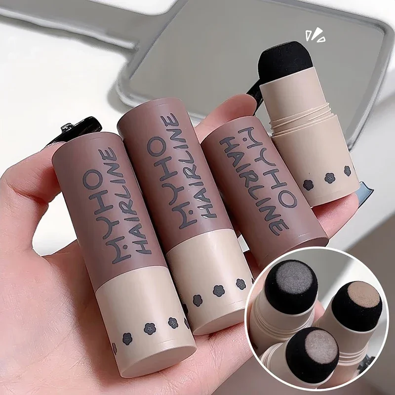 Black Hairline Powder Stick Forehead Shadow Eyebrow Powder Natural Hair Line Filling in Waterproof Root Cover Up Makeup hair building powder
