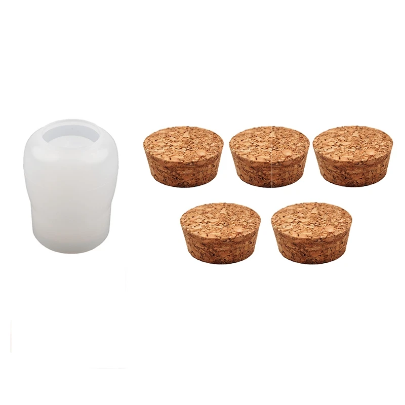 

1Set DIY Crystal Resin Epoxy Resin Jar Bottle Storage Box Storage Jar Mirror Silicone Mold With Stopper