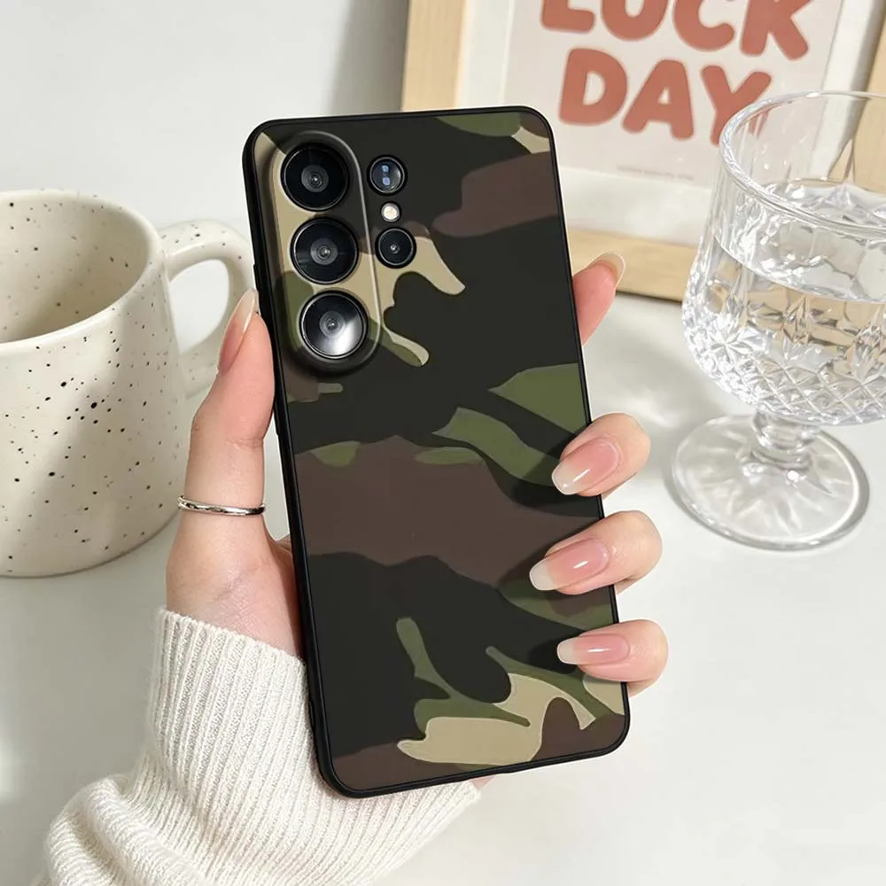 Graffiti Army Green Camouflage Phone Case - Black Cover