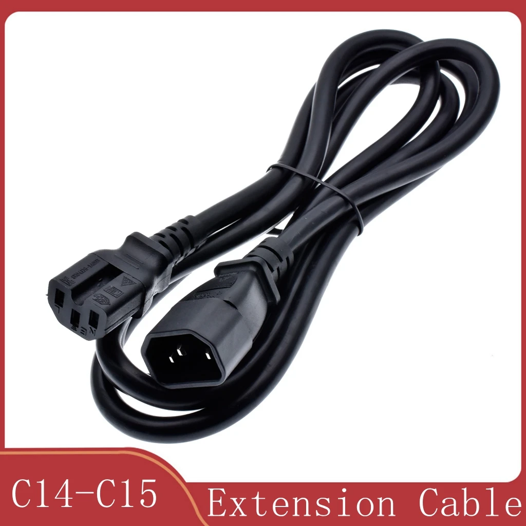 C14 To C15 Power Cord Male To Female Pdu Power Extension Cable Ups