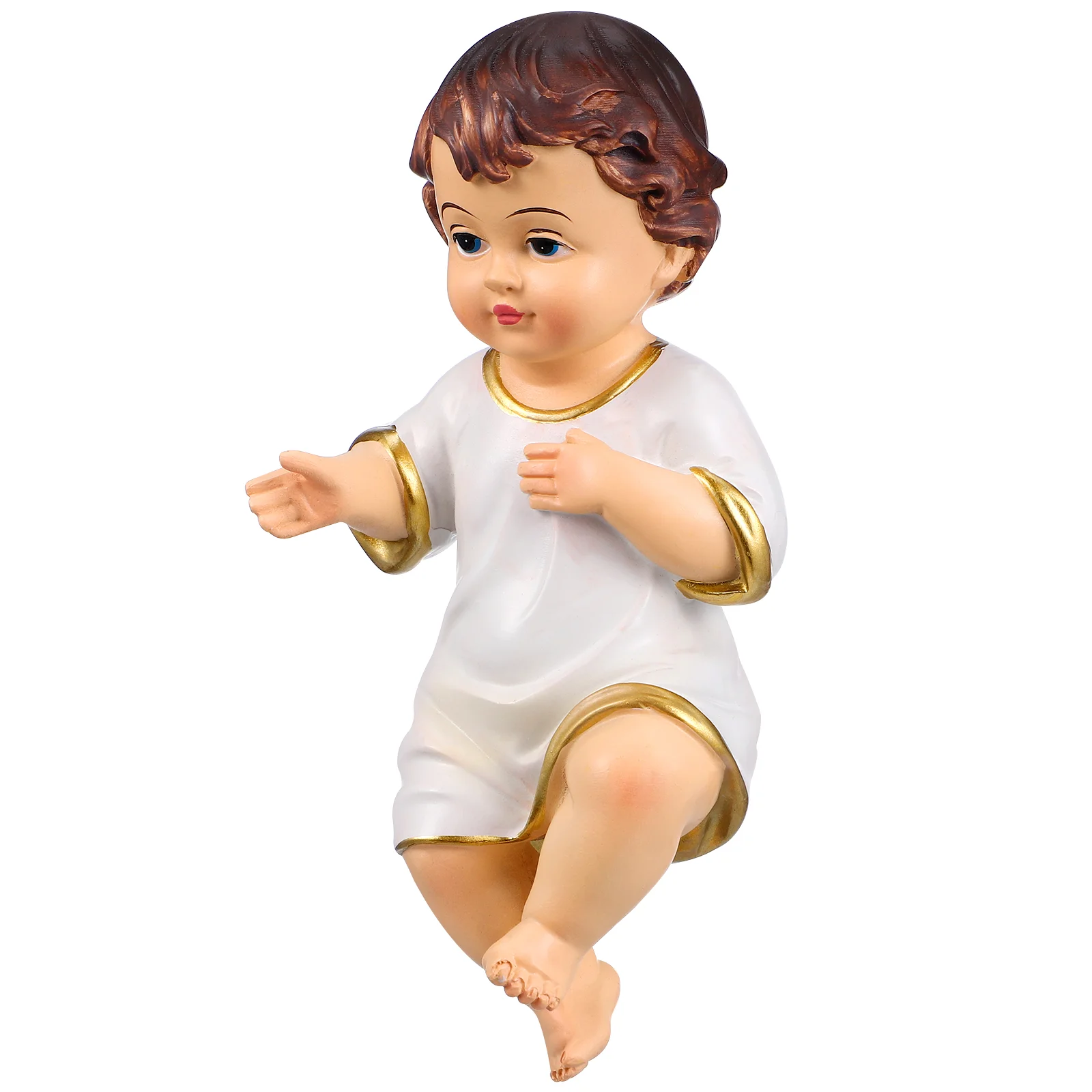 

1Pc Religious Saint Baby Statue Adornment Jesus Baby Resin Handicraft Ornament