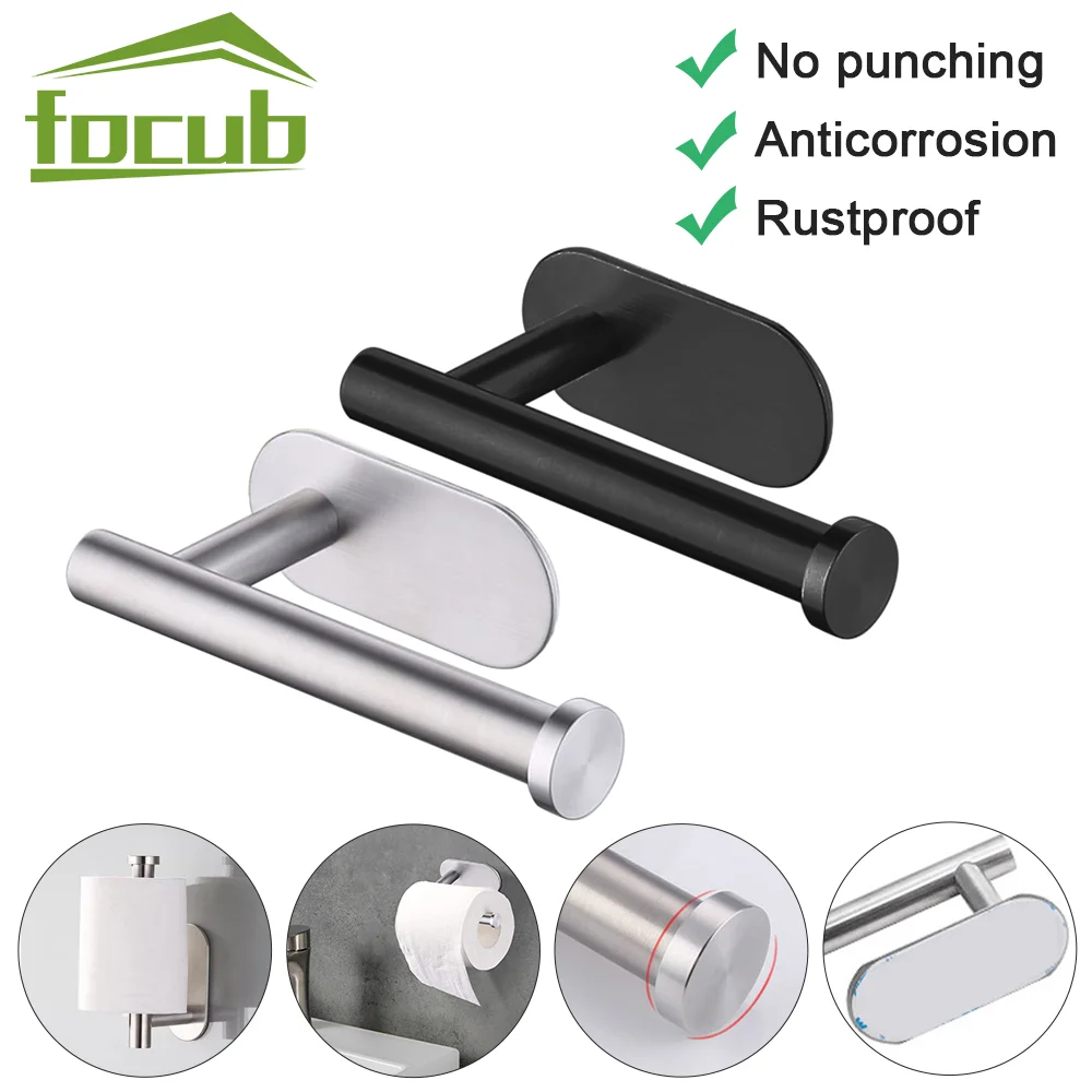 YIGII Paper Towel Holder Under Cabinet - Self Adhesive Paper Towel Rack  Wall Mount for Kitchen, SUS-304 Stainless Steel Brushed