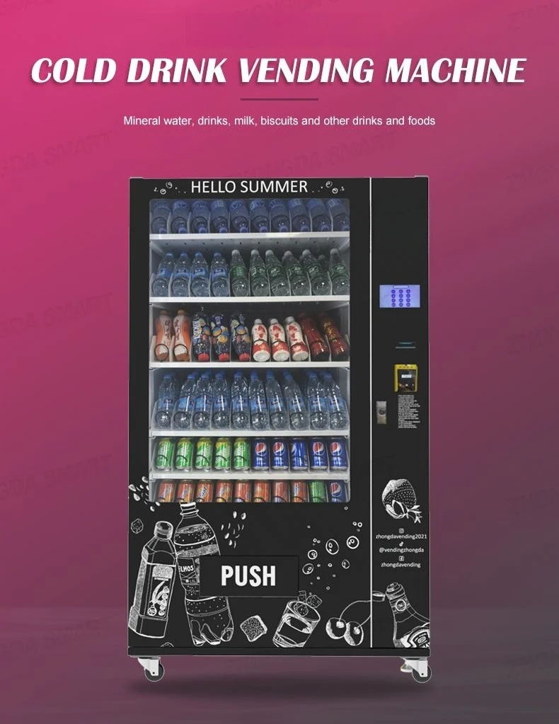 Zhongda Smart Vending Machines Bottle Water Drinks Sanck Combo Vending Machine